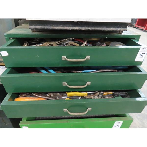 Wooden 3 Drawer Tool Bin Loaded w/Tools