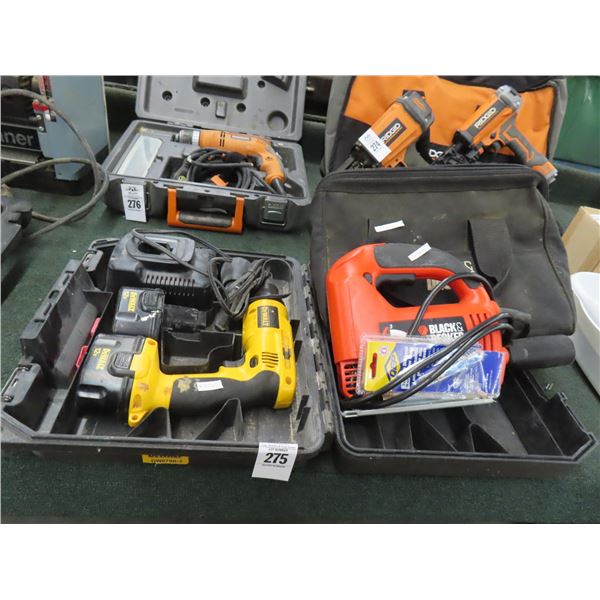 Dewalt Cordless Drill, B & D Jigsaw