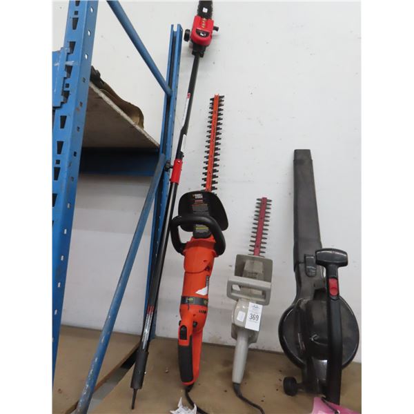 Electric Hedge Trimmers - 2, Blower, Pole Saw Attachment