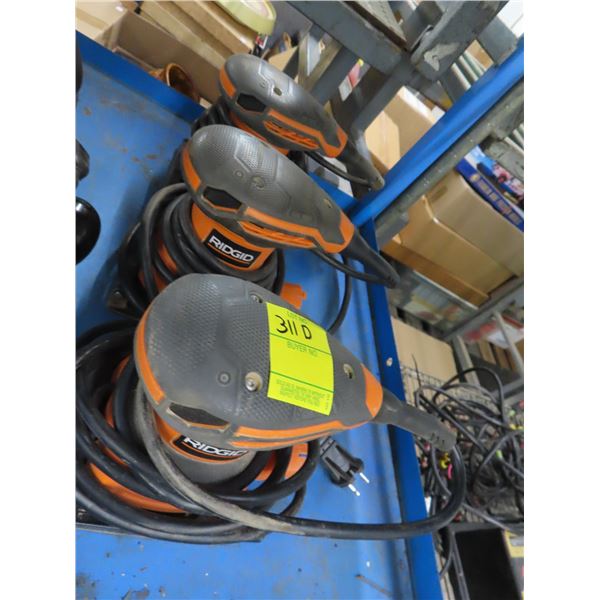 3-Ridgid Electric Palm Sanders - 3 X $