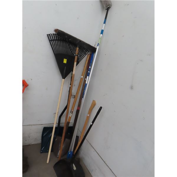 Shovels, Leaf Rake, Axe, Dust Pan