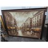 Image 1 : Oil On Canvas Framed Paris Street Scene - 36  X  40