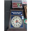 Image 1 : Knickerbocker Beer Clock Pink Champel Lighted Sign - No Shipping