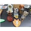 Image 1 : Provincial Clock, Figurines, Owl Décor, McCoy Ashtray, Steins
