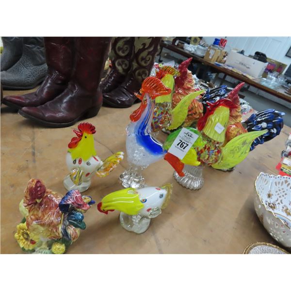 Lenox, Porcelain, Art Glass Roosters - 8