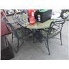 Image 2 : Cast Round Patio Dining Table w/4 Chairs - Needs Paint