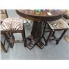 Image 1 : High Bar Table w/2 Zebra Padded Stools