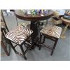 Image 2 : High Bar Table w/2 Zebra Padded Stools