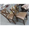 Image 1 : Oak/MF Padded Bar Stools - Pair