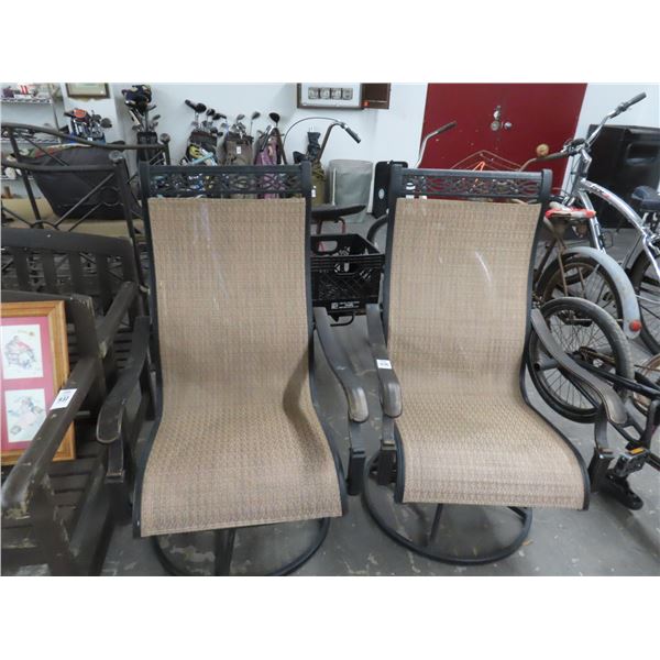 Patio Swivel Armchairs - Pair