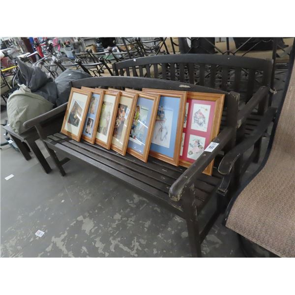 Wooden Patio Benches - Pair