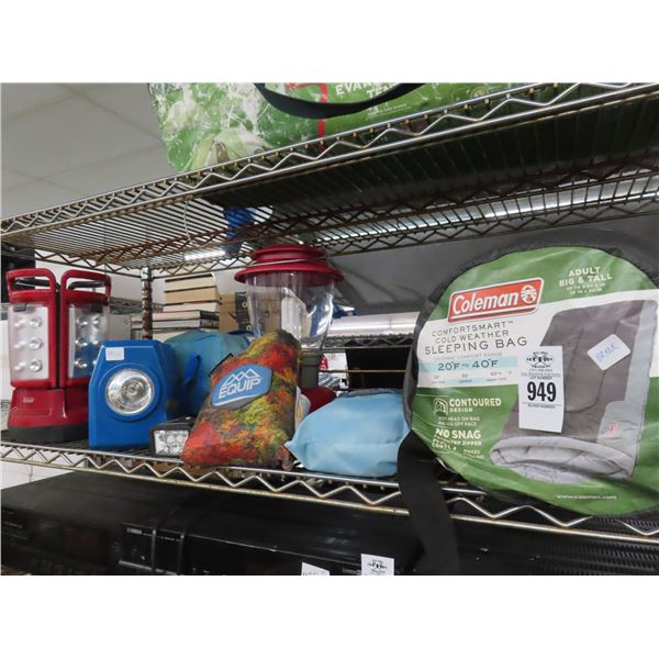 Sleeping Bag, Lantern, Camping Supplies