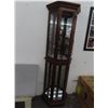 Image 1 : Cherry 6 Panel Mirrored Curio Cabinet
