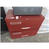 Image 1 : Maroon Metal 2 Drawer Lateral File