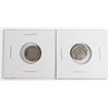 Image 1 : #92 PAIR ANTIQUE WORN SILVER COINS INC VICTORIA
