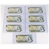 Image 1 : #98  LOT OF 7 1973 CANADA ONE DOLLAR SEQUENTIAL