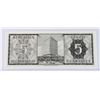 Image 2 : #128 PARAGUAY 1950S 5 GUARANIES PAPER MONEY NOTE