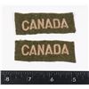 Image 1 : #203 WW2 CANADIAN SHOULDER TITLE PAIR CANADA