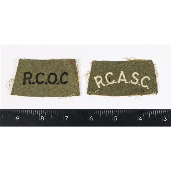 #204 WW2 CANADIAN UNIFORM INSIGNIA RCASC +RCOC