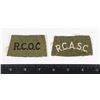 Image 1 : #204 WW2 CANADIAN UNIFORM INSIGNIA RCASC +RCOC