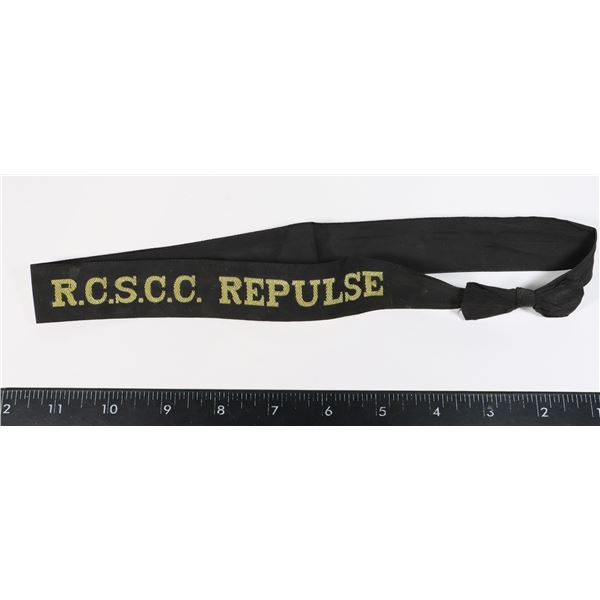 #231 ROYAL CANADIAN NAVY RCSCC REPULSE CAP TALLY