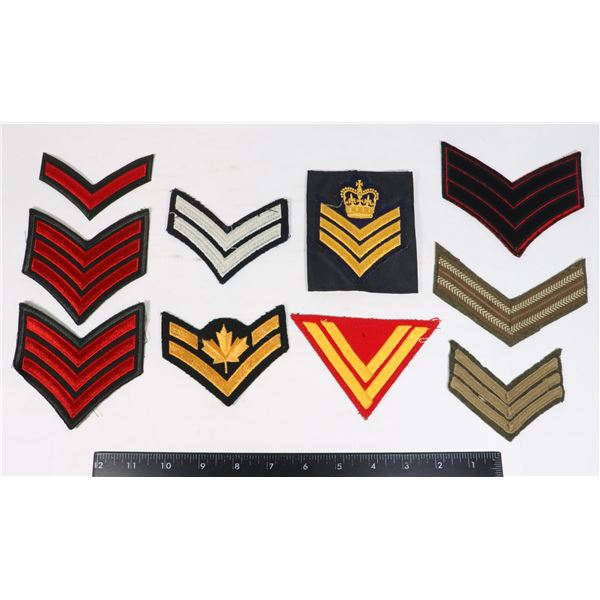 #242 LOT ASSORTED MILITARY POLICE CHEVRON INSIGNIA