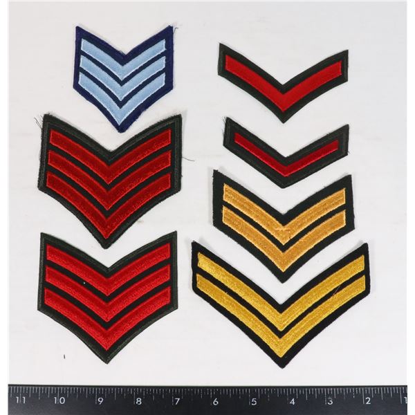 #244 LOT ASSORTED MILITARY  CHEVRON INSIGNIA