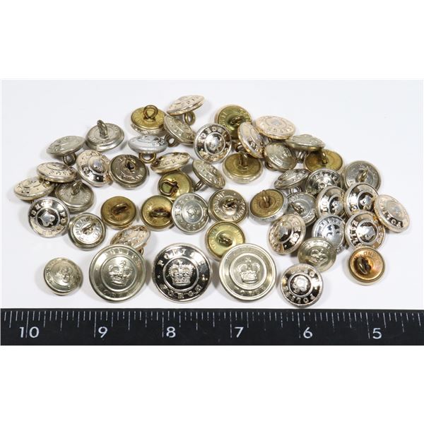 #274 LOT OF 50 POLICE FORCE BRITISH CANADA BUTTONS