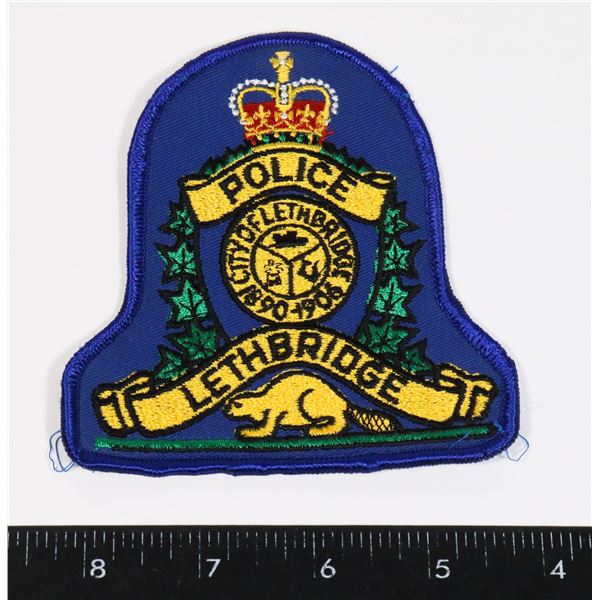 #282 LETHBRIDGE POLICE ALBERTA LARGE CREST PATCH