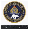 Image 1 : #304 RCMP CRIMINAL INVESTIGATION BRANCH NWT PATCH