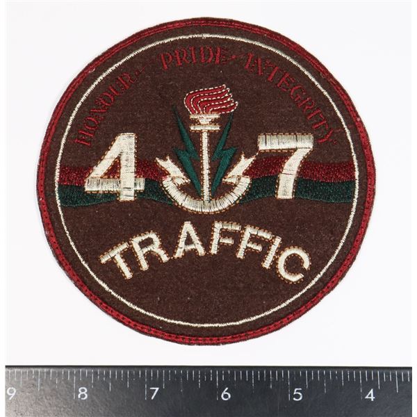 #319 47 TRAFIC LARGE PATCH CREST INSIGNIA
