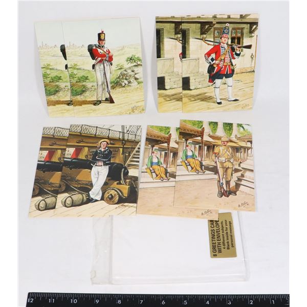 #334 SET OF 8 BRITISH MILITARY GREETING CARDS IN