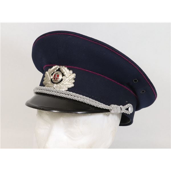 #340  EAST GERMAN OFFICER'S VISOR CAP BLUE WITH