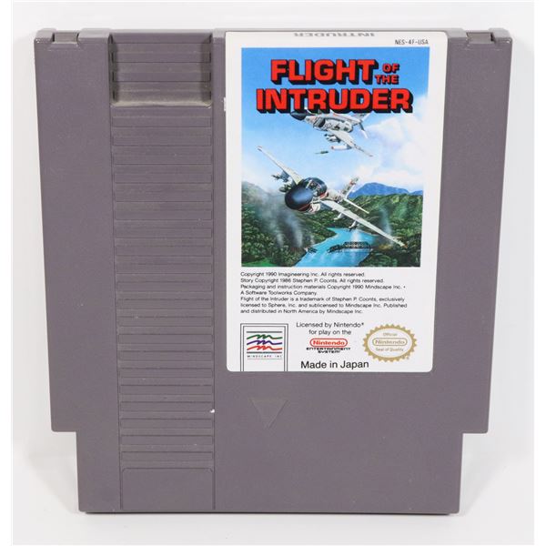 #489 NINTENDO NES GAME FLIGHT OF THE INTRUDER