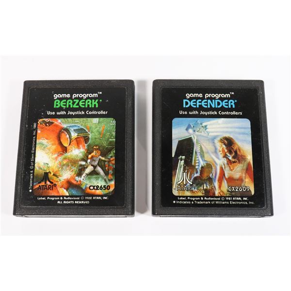 #578 ATARI 2600 GAME LOT OF 2 DEFENDER + BERZERK