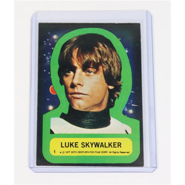 #597 1977 STAR WARS TOPPS CARD STICKER #1 LUKE
