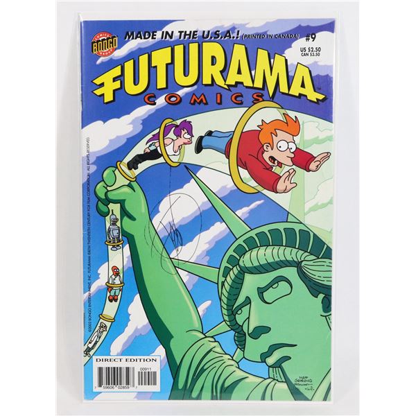 #855 SIGNED! BONGO COMICS FUTURAMA #9 MAY 2002
