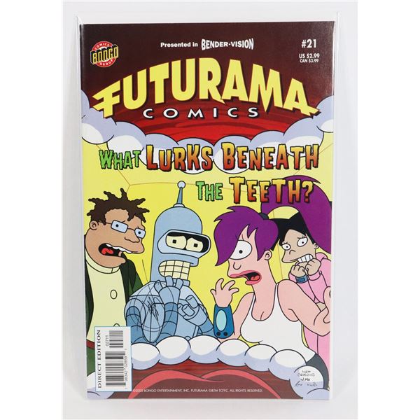#856 SIGNED! BONGO COMICS FUTURAMA #21 OCT 2005