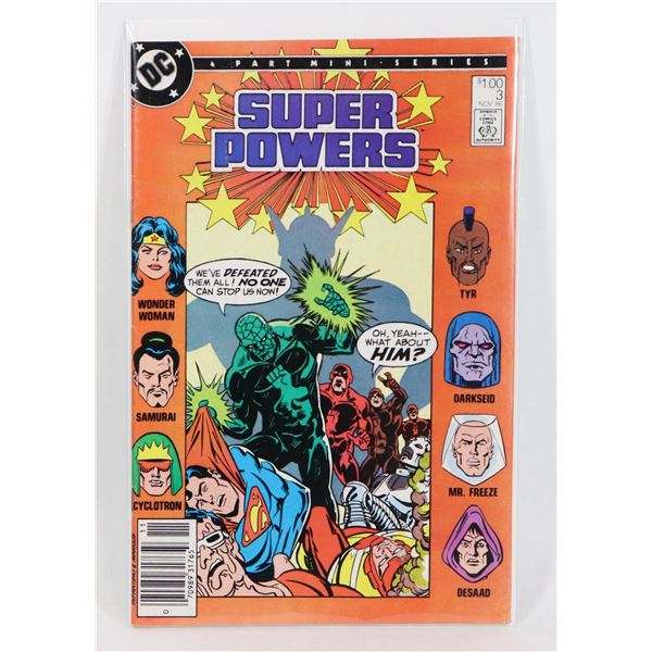 #871 DC DETECTIVE COMICS SUPER POWERS #3 NOV 1986