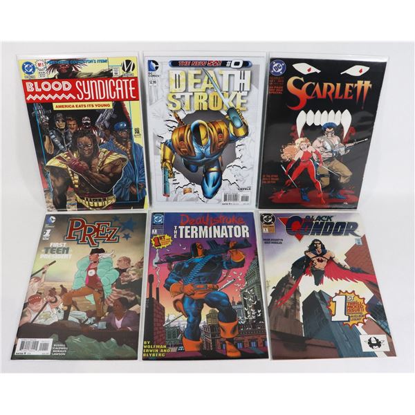 BUNDLE OF DC COMICS INCLUDING DEATH STROKE ISSUE