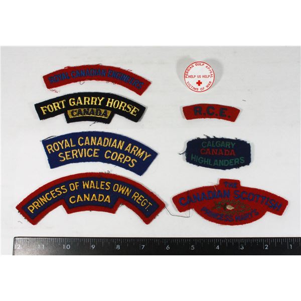 1950'S 5 CANADIAN MILITARY SHOULDER TITLES