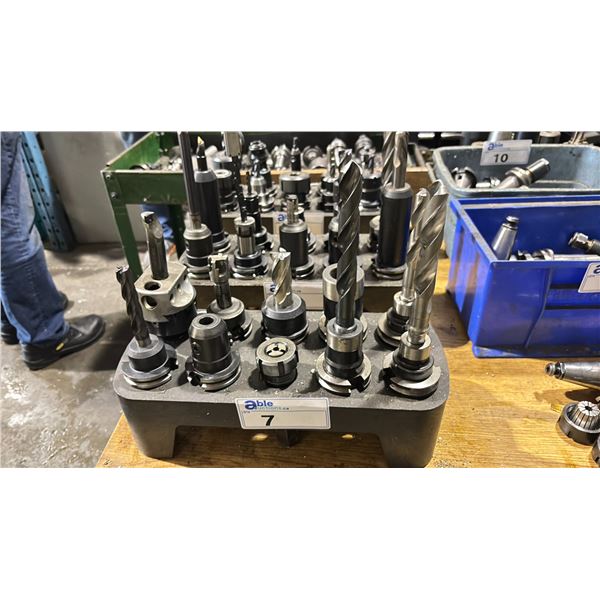TRAY OF 10 ASSORTED COMMERCIAL INDUSTRIAL CNC MACHINE TOOLING / HEADS *TRAY INCLUDED*