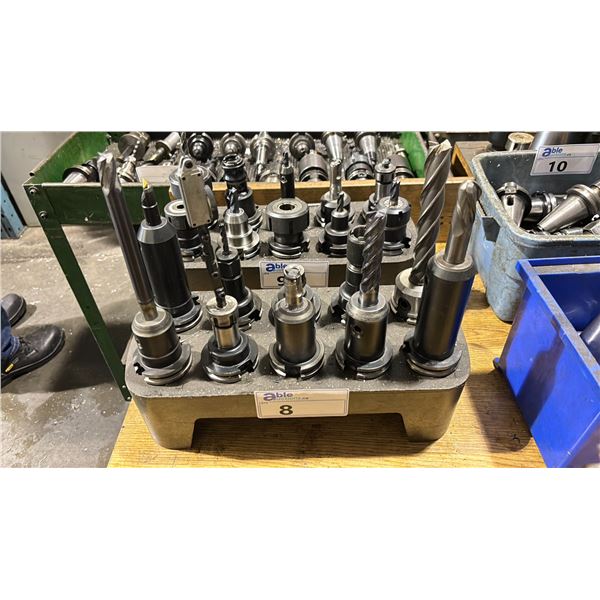 TRAY OF 10 ASSORTED COMMERCIAL INDUSTRIAL CNC MACHINE TOOLING / HEADS *TRAY INCLUDED*