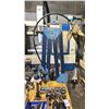 Image 2 : APB MACHINERY FT 400 ARTICULATING ARM WITH PNEUMATIC DIE GRINDER ON  2 PCS METAL FRAMED WORK SURFACE
