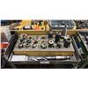 Image 2 : 2 TIER MOBILE PRODUCT CART WITH ASSORTED COMMERCIAL INDUSTRIAL CNC MACHINE TOOLING / HEADS