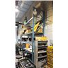 Image 1 : 4 SHELF, 135"W SINGLE BAY OF BLUE INDUSTRIAL PALLET RACKING WITH WOOD, MESH DECKING