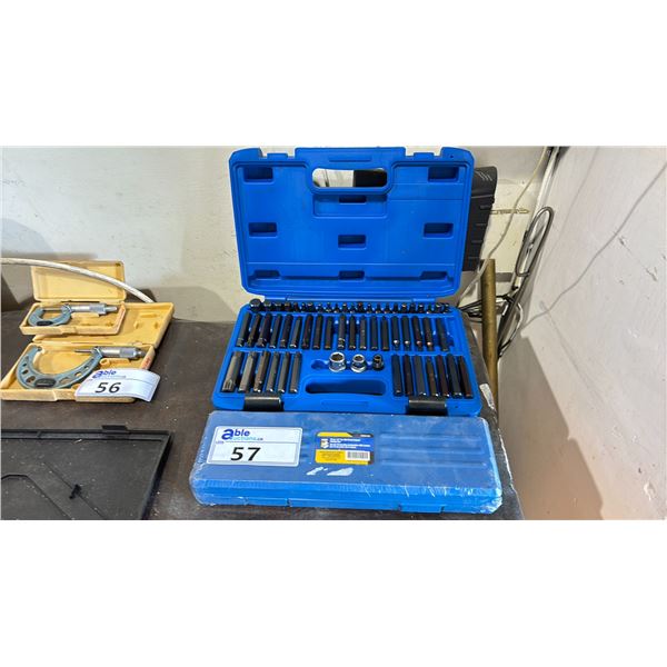 POWER FIST 10 PCS 1/2" DRIVE SAE DEEP IMPACT SET & 58 PCS HEX BIT SET IN PLASTIC TRANSPORT CASE