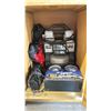 Image 2 : 2 DRAWER 4 DOOR 64"W X 20"D 32"H WORK SURFACE WITH ASSORTED AIR COMPRESSOR, MINI COMPRESSOR,
