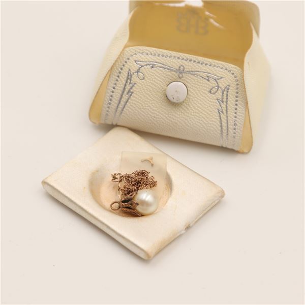 Birks Chain and Perl Pendant