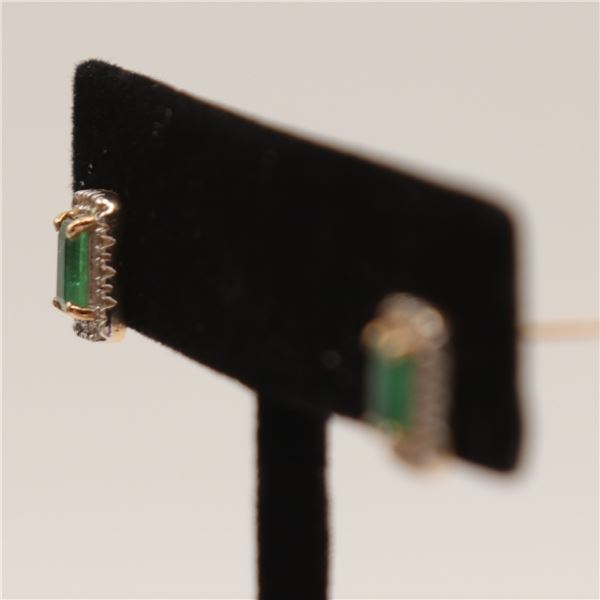 Diamond Accent Emerald Earings